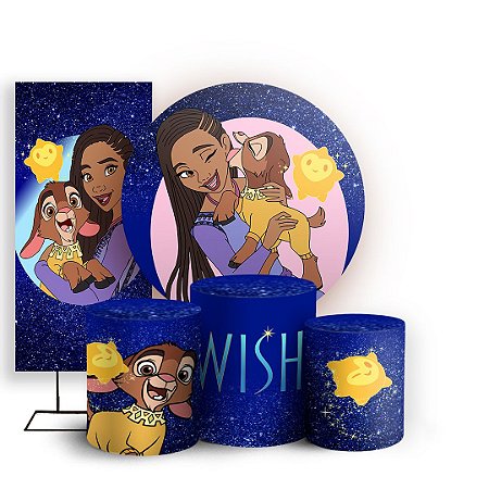 Capas Painel Redondo Trio Cilindro e Faixa Lateral Sublimado - Wish O Poder Dos Desejos