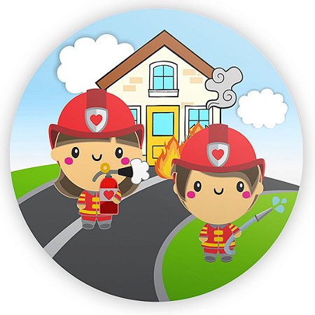 Capa Painel Redondo Sublimado - Bombeiro Baby