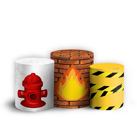 Capas Trio Cilindro Sublimado Vest Facil - Bombeiro Baby