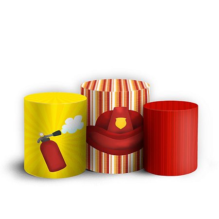 Capas Trio Cilindro Sublimado Vest Facil - Bombeiro Baby