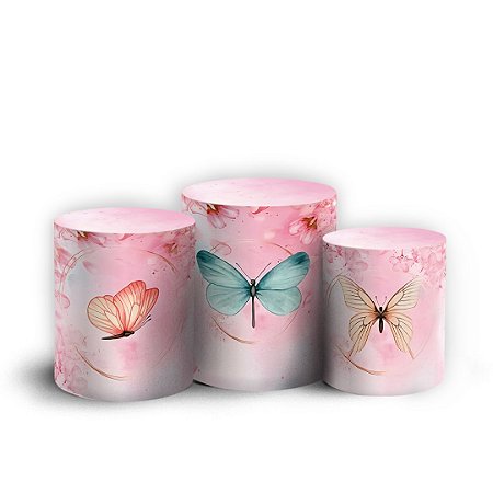Capas Trio Cilindro Sublimado Vest Facil - Borboletas