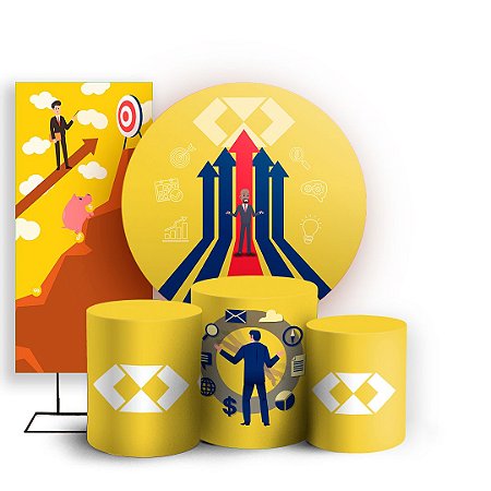 Capas Painel Redondo Trio Cilindro e Faixa Lateral Sublimado - Administração