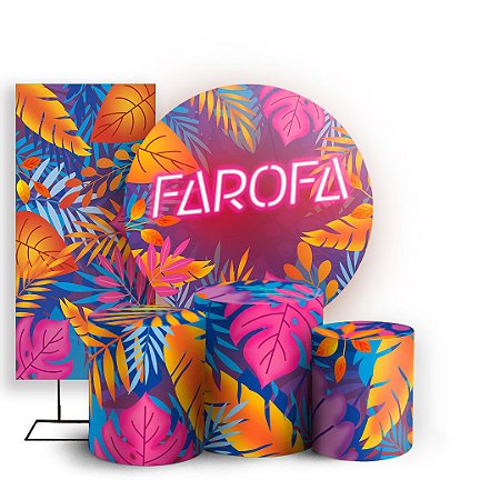 Capas Painel Redondo Trio Cilindro e Faixa Lateral Sublimado - Farofa