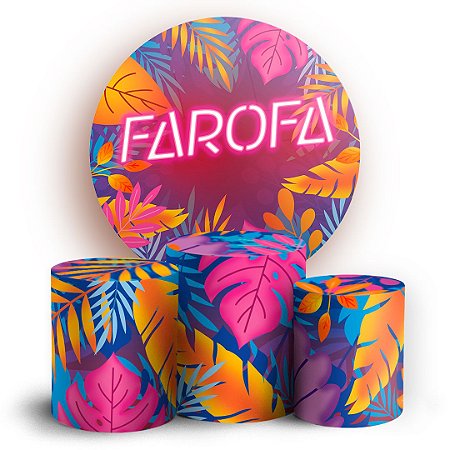 Capas Painel Redondo e Trio Cilindro Sublimado - Farofa