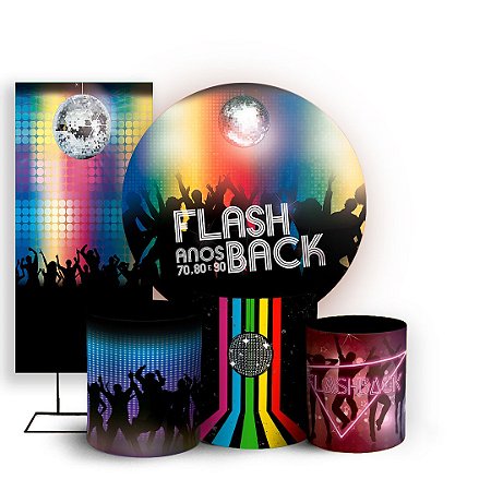 Capas Painel Redondo Trio Cilindro e Faixa Lateral Sublimado - Flashback