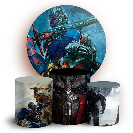 Capas Painel Redondo e Trio Cilindro Sublimado - Transformers