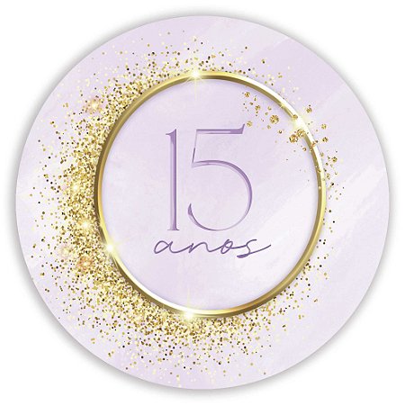 Capa Mini Painel Sublimado - 15 Anos Lilas Dourado