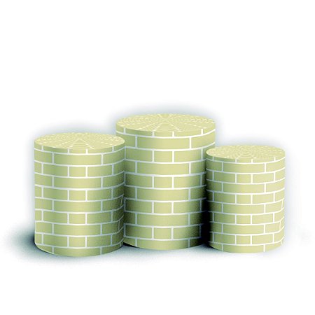 Capas Trio Cilindro Sublimado Vest Facil - Tijolos