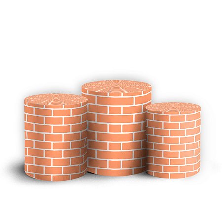 Capas Trio Cilindro Sublimado Vest Facil - Tijolos