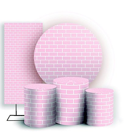 Capas Painel Redondo Trio Cilindro e Faixa Lateral Sublimado - Tijolos