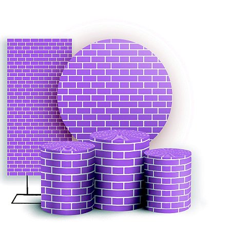 Capas Painel Redondo Trio Cilindro e Faixa Lateral Sublimado - Tijolos