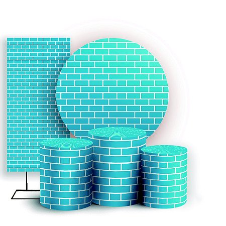 Capas Painel Redondo Trio Cilindro e Faixa Lateral Sublimado - Tijolos