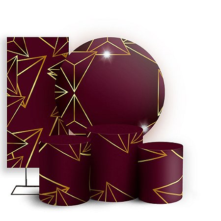 Capas Painel Redondo Trio Cilindro e Faixa Lateral Sublimado - Abstrato