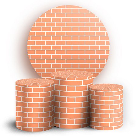 Capas Painel Redondo e Trio Cilindro Sublimado - Tijolos