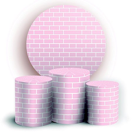 Capas Painel Redondo e Trio Cilindro Sublimado - Tijolos