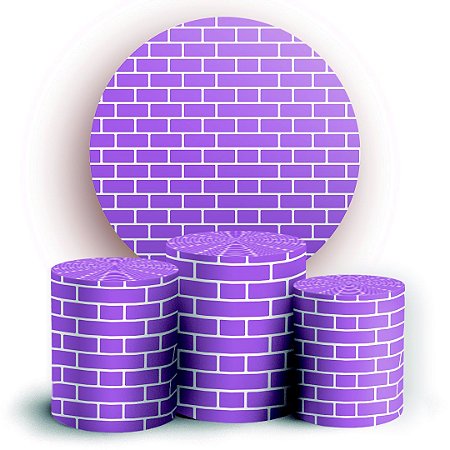 Capas Painel Redondo e Trio Cilindro Sublimado - Tijolos