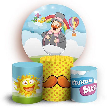 Capas Painel Redondo e Trio Cilindro Sublimado - Mundo Bita