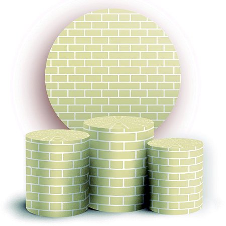 Capas Painel Redondo e Trio Cilindro Sublimado - Tijolos