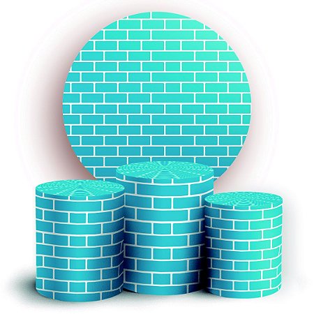 Capas Painel Redondo e Trio Cilindro Sublimado - Tijolos