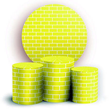 Capas Painel Redondo e Trio Cilindro Sublimado - Tijolos