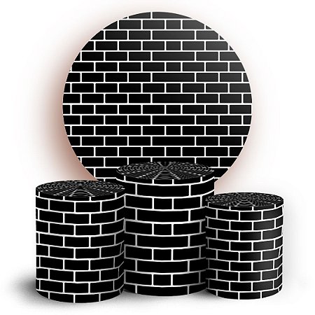 Capas Painel Redondo e Trio Cilindro Sublimado - Tijolo