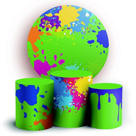 Capas Painel Redondo e Trio Cilindro Sublimado - Slime