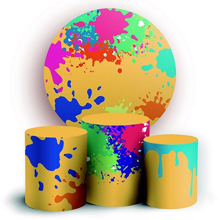 Capas Painel Redondo e Trio Cilindro Sublimado - Slime