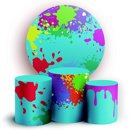 Capas Painel Redondo e Trio Cilindro Sublimado - Slime