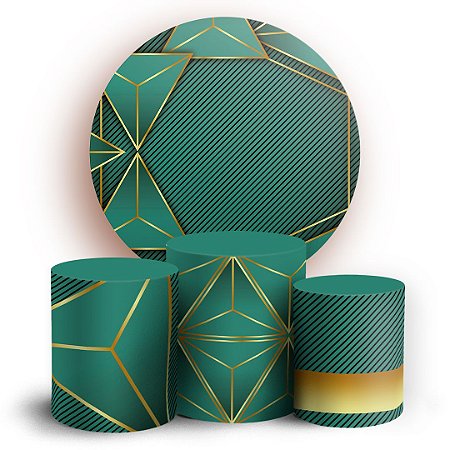 Capas Painel Redondo e Trio Cilindro Sublimado - Abstrato