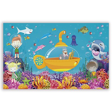 Capa Painel Retangular Sublimado - Bita Fundo do Mar