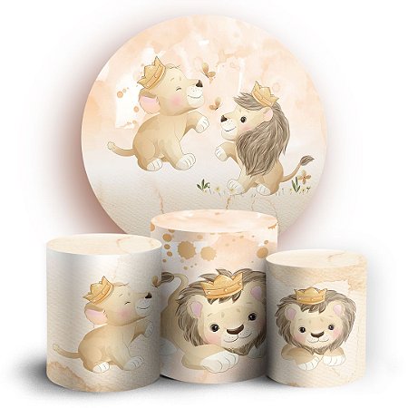 Capas Painel Redondo e Trio Cilindro Sublimado - Cha Revelacao