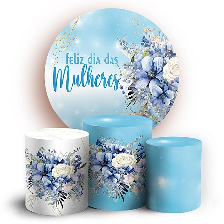 Capas Painel Redondo e Trio Cilindro Sublimado - Dia das Mulheres