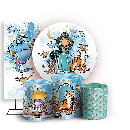 Capas Painel Redondo Trio Cilindro e Faixa Lateral Sublimado - Jasmine