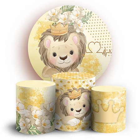 Capas Painel Redondo e Trio Cilindro Sublimado - Leaozinho