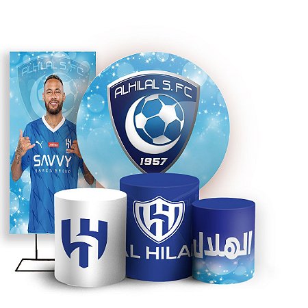 Capas Painel Redondo Trio Cilindro e Faixa Lateral Sublimado - Neymar