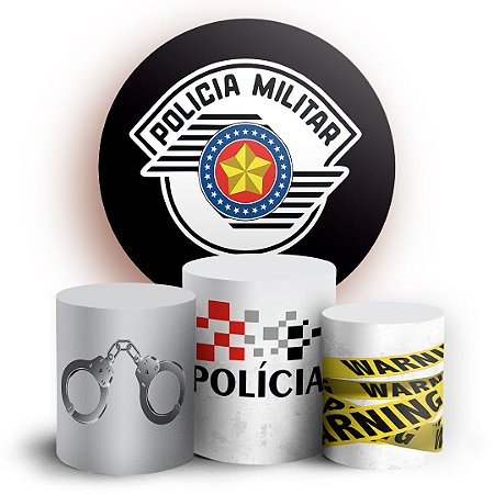 Capas Painel Redondo e Trio Cilindro Sublimado - Policia Militar