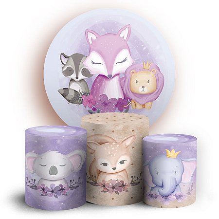 Capas Painel Redondo e Trio Cilindro Sublimado - Safari