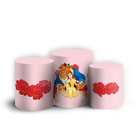 Capas Trio Cilindro Sublimado Vest Facil - Bela e a Fera