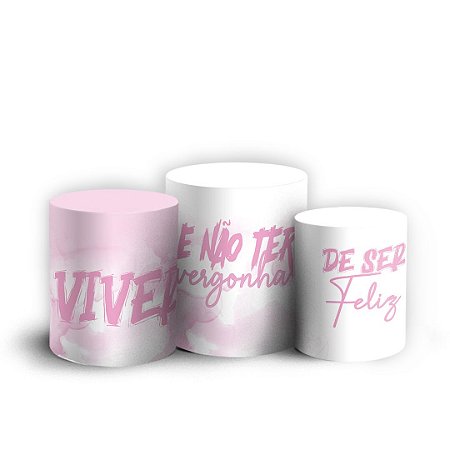 Trio Cilindro - Um Brinde a Vida - Sublimado 3D + Elástico