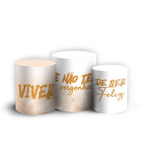 Trio Cilindro - Um Brinde a Vida - Sublimado 3D + Elástico