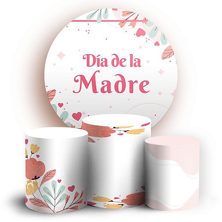 Capas Painel Redondo e Trio Cilindro Sublimado - Dia de la Madre