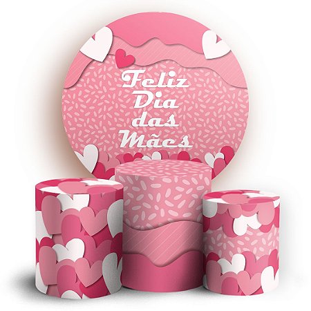 Capas Painel Redondo e Trio Cilindro Sublimado - Dia das Maes