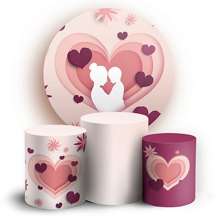 Capas Painel Redondo e Trio Cilindro Sublimado - Dia das Maes