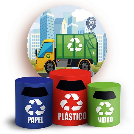 Capas Painel Redondo e Trio Cilindro Sublimado - Reciclagem