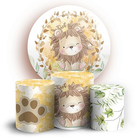 Capas Painel Redondo e Trio Cilindro Sublimado - Leaozinho