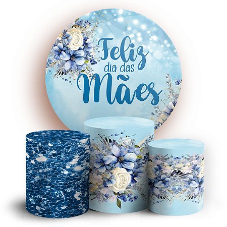 Capas Painel Redondo e Trio Cilindro Sublimado - Dia das Maes