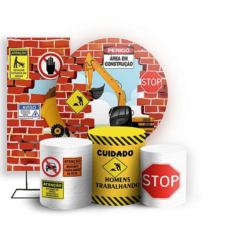 Capas Painel Redondo Trio Cilindro e Faixa Lateral Sublimado - Construcao