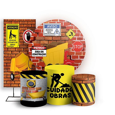 Capas Painel Redondo Trio Cilindro e Faixa Lateral Sublimado - Construcao