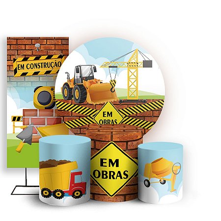 Capas Painel Redondo Trio Cilindro e Faixa Lateral Sublimado - Construcao