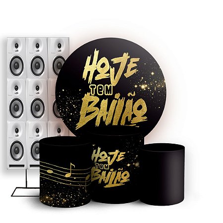 Capas Painel Redondo Trio Cilindro e Faixa Lateral Sublimado - Bailão